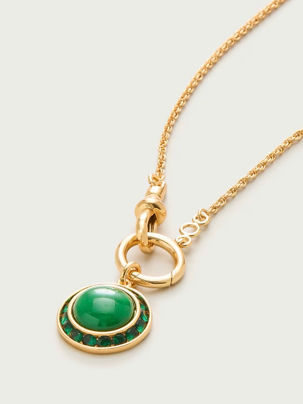 J. Crew Gold-Tone Necklace with Green Stone Pendant